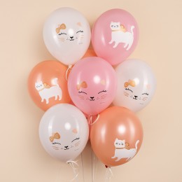 Воздушный шар (12''/30 см) Кошечка с бантом